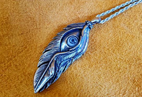 Evil Eye Feather Necklace