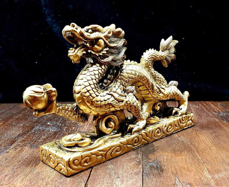 Chinese Dragon Resin Statue