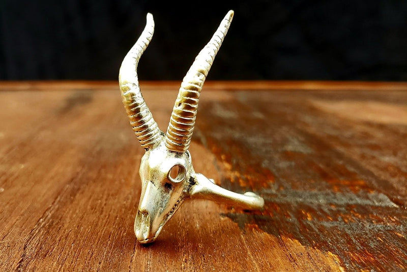 Gazelle Skull Adjustable Ring