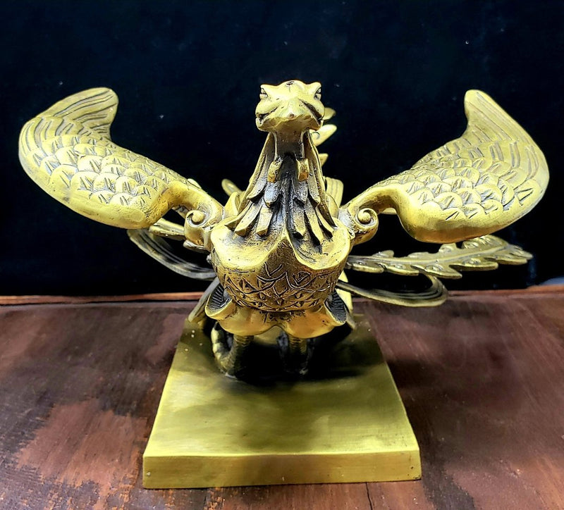 Golden Asian Phoenix Statue