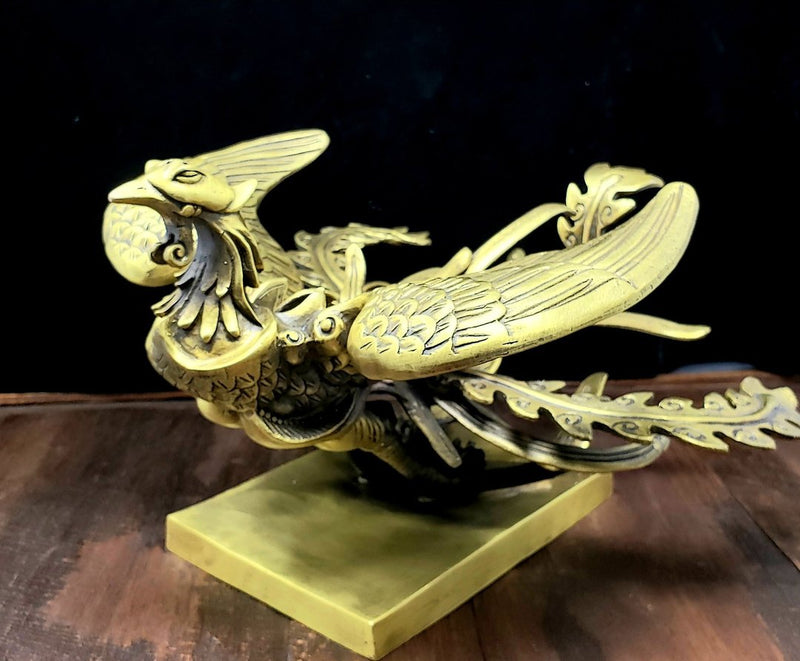 Golden Asian Phoenix Statue