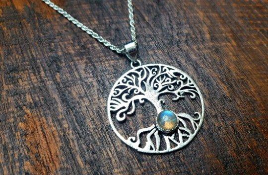Moonstone Tree of life Pendant Necklace