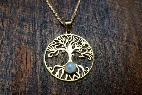 Moonstone Tree of life Pendant Necklace