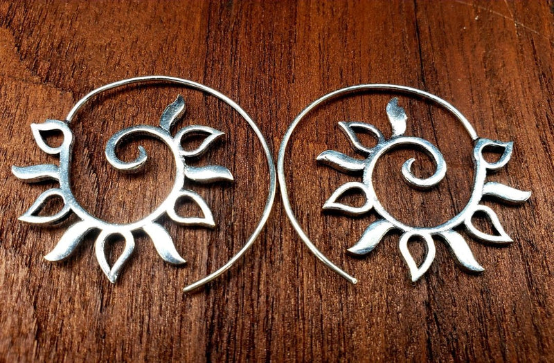 Spiraling Sun Threader Earrings