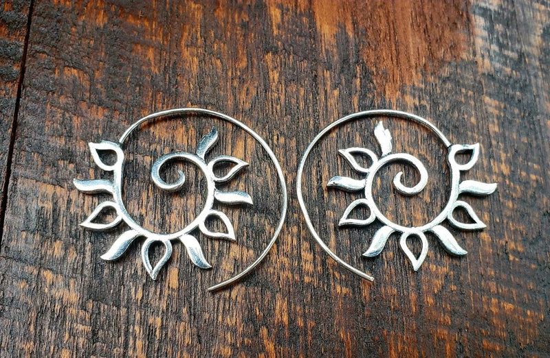 Spiraling Sun Threader Earrings