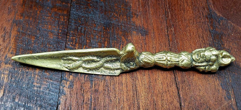 Tibetan Kila Brass Ceremonial Dagger