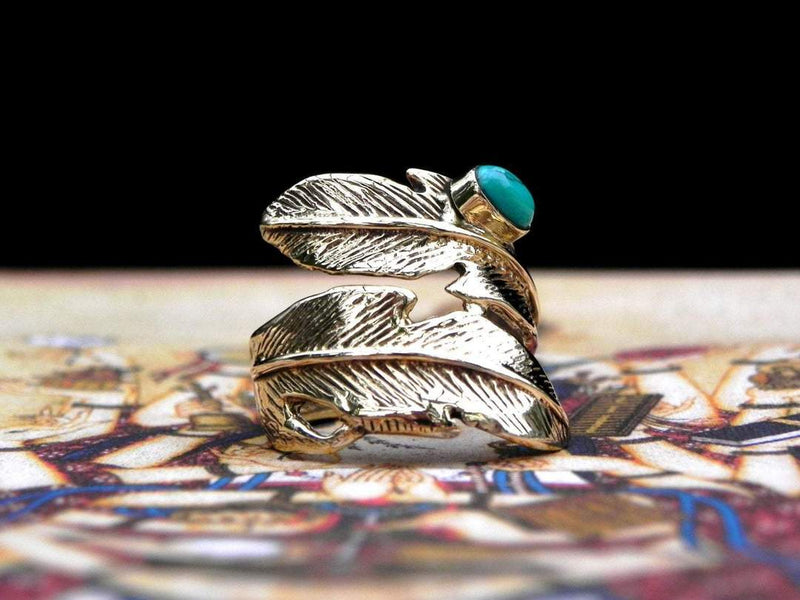 Turquoise Feather Ring